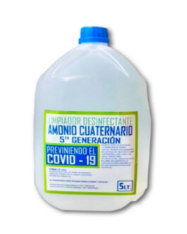 AMONIO CUATERNARIO Limpiador Desinfectante de 5 Litros